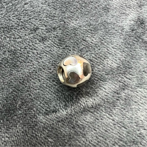 RETIRED Pandora Love Me Black Mother of Pearl Charm - Picture 2 of 3